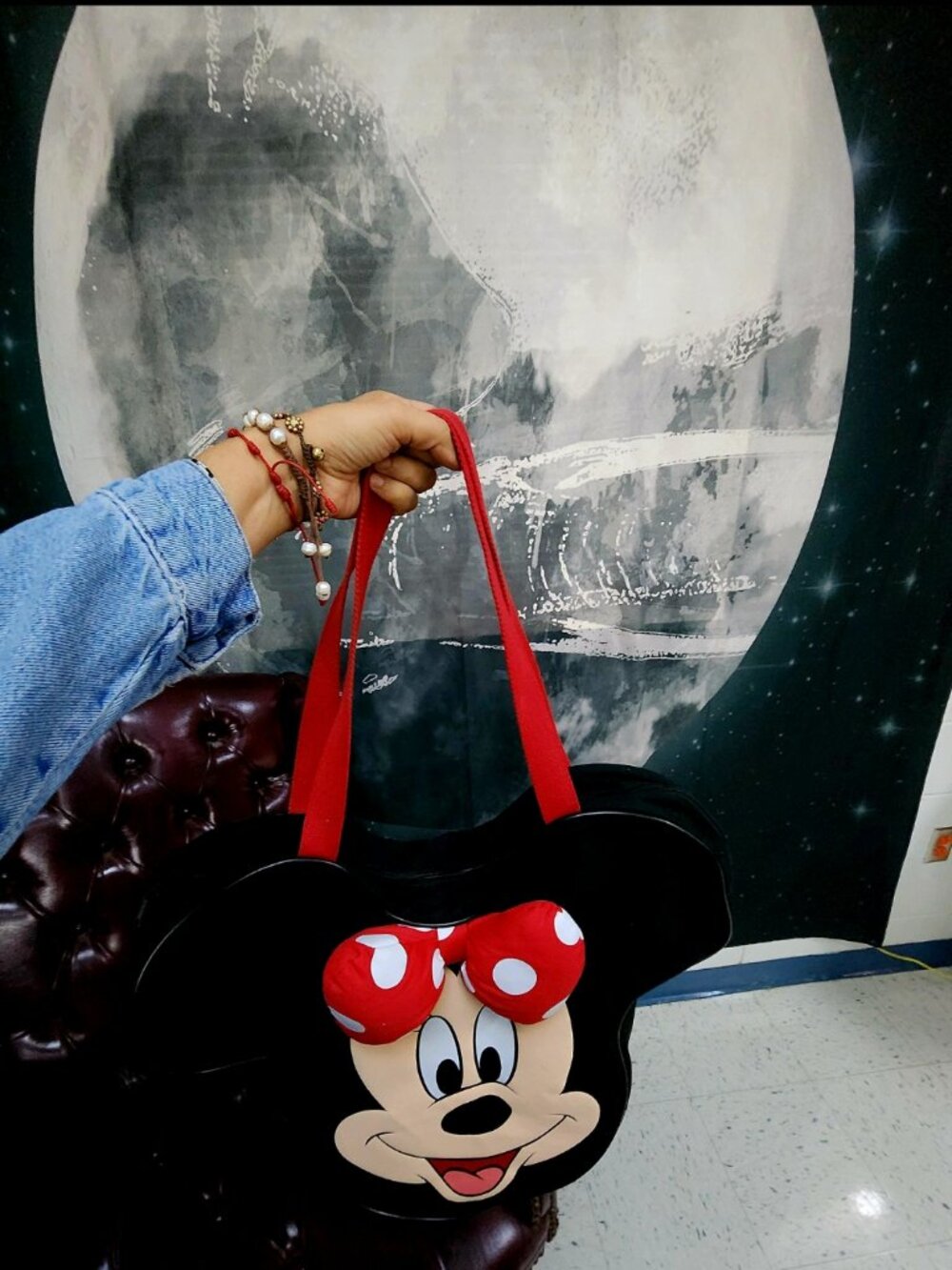 Minnie Mouse Big Face Canvas Tote